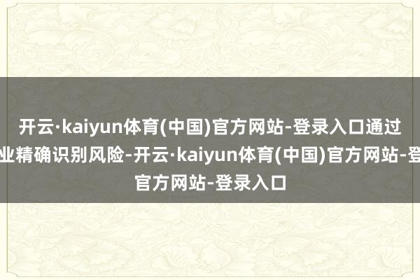 开云·kaiyun体育(中国)官方网站-登录入口通过指令企业精确识别风险-开云·kaiyun体育(中国)官方网站-登录入口