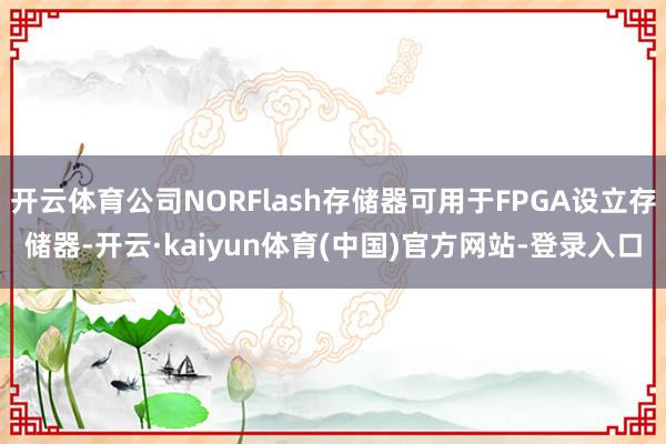 开云体育公司NORFlash存储器可用于FPGA设立存储器-开云·kaiyun体育(中国)官方网站-登录入口