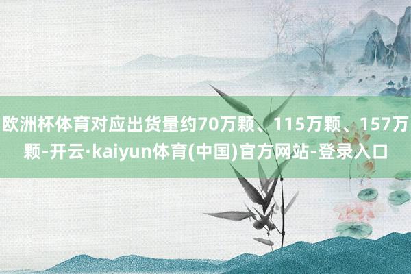 欧洲杯体育对应出货量约70万颗、115万颗、157万颗-开云·kaiyun体育(中国)官方网站-登录入口